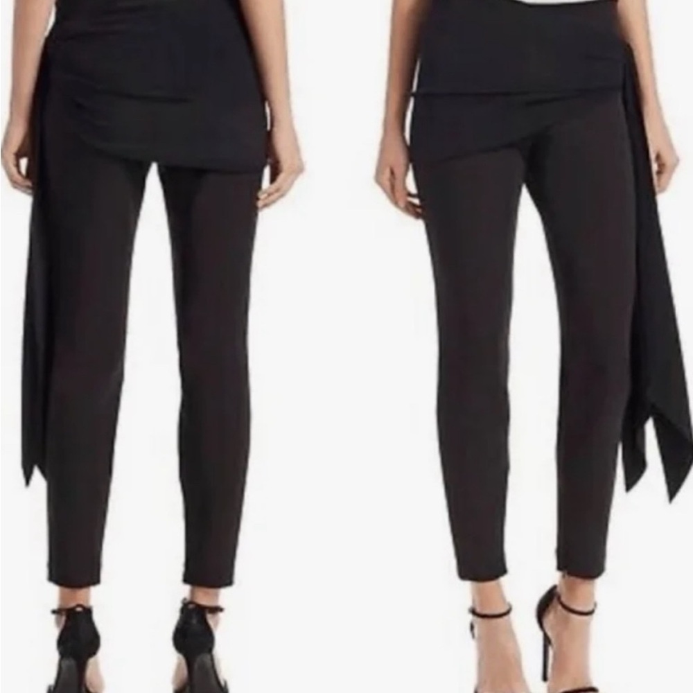 Cinq a Sept “Kailah” Black Pants with Front Wrap - Size 4 Designer Pull-On